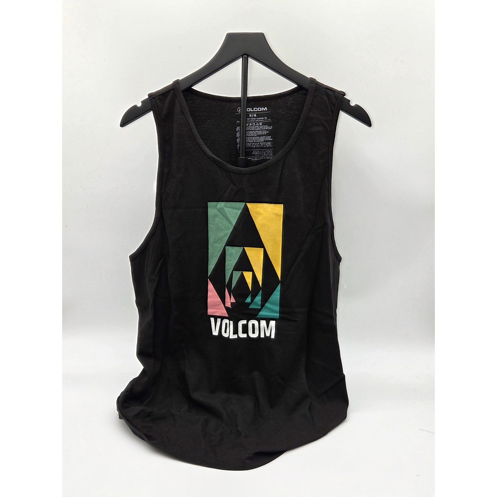 Volcom Men's M Black 100% Cotton Geometric Graphic Tank Top 101-532